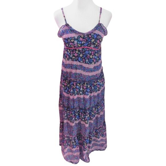 Patrons Of Peace Floral Boho Maxi Dress XS Adjustable Straps Lightweight - Picture 1 of 11